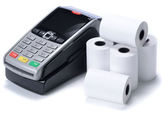 Credit Card PDQ Roll Bank Machine, 57mm x 30mm x 12.7 Thermal Paper Roll 20 